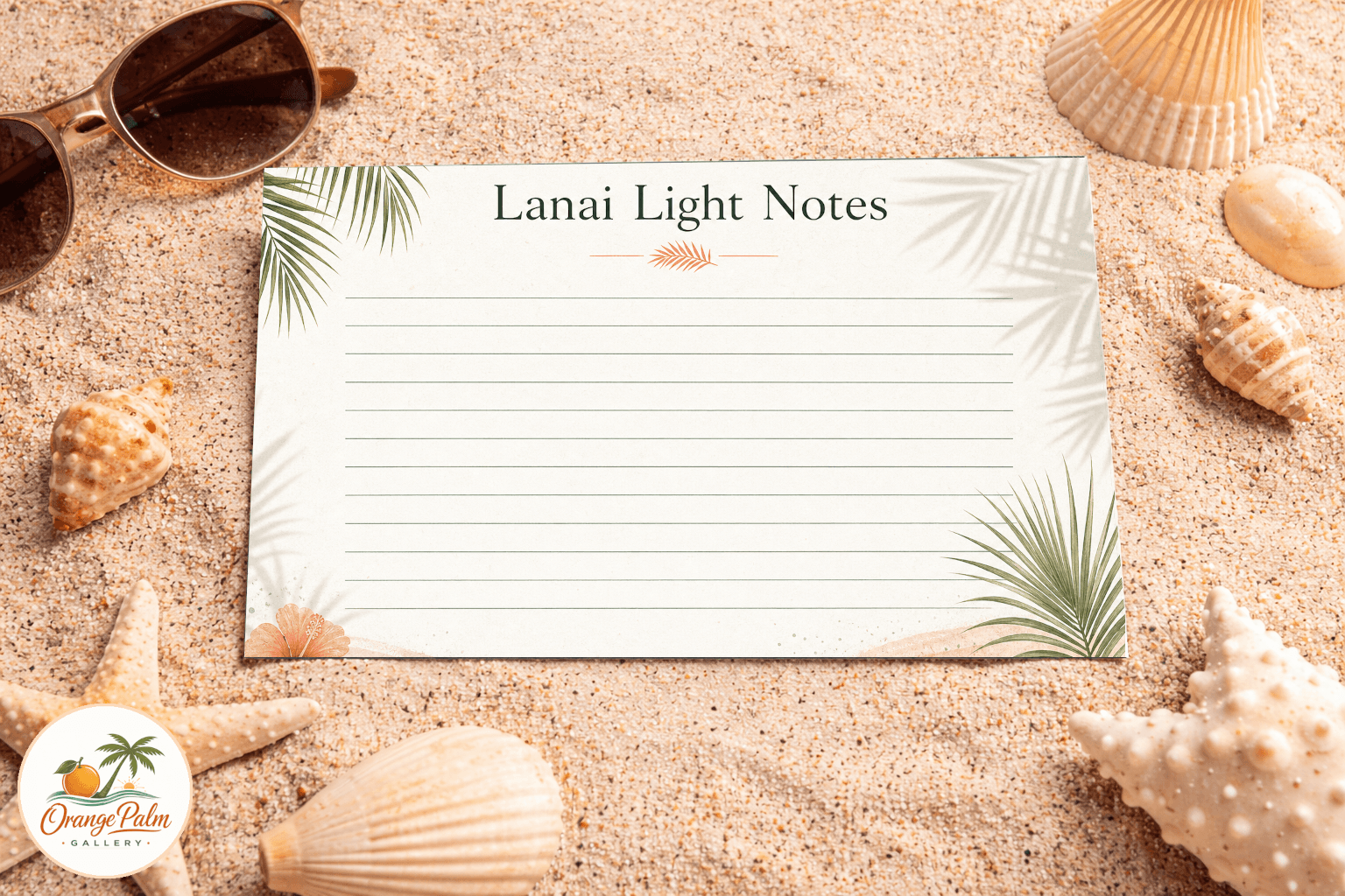 Lanai Light daily notes printable product mockup